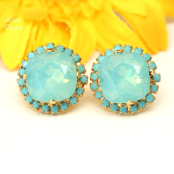 Mint Opal Stud Earrings Sea Foam Pacific Opal MT50S