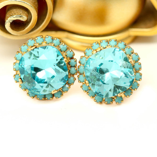 Blue Bridal Earrings Crystal Stud Earrings TQ50S