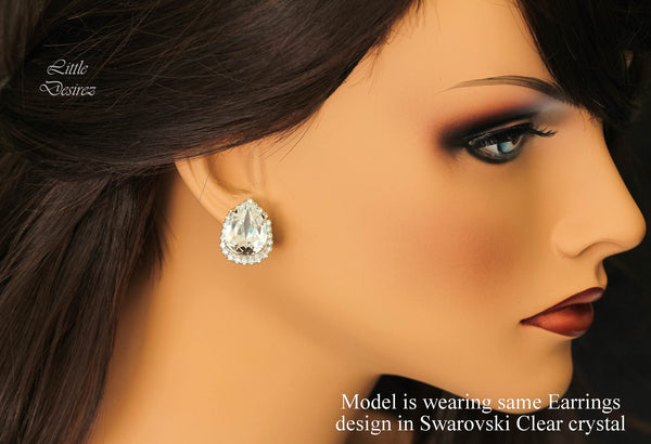 Coral Earrings Bridal Peach Crystal Stud Earrings Coral Crystal Earrings Bridal Peach Earrings Bridesmaids Earrings CO31S