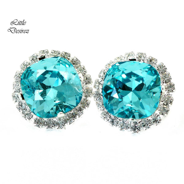 Blue Studs Post Earrings Turquoise Earrings Blue Earrings Stud Earrings Gift for Her Bridesmaid Gift Wedding Earrings Beach Wedding TQ50S