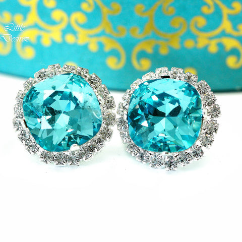 Blue Studs Post Earrings Turquoise Earrings Blue Earrings Stud Earrings Gift for Her Bridesmaid Gift Wedding Earrings Beach Wedding TQ50S