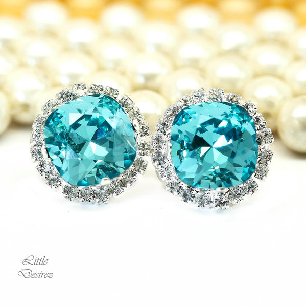 Blue Studs Post Earrings Turquoise Earrings Blue Earrings Stud Earrings Gift for Her Bridesmaid Gift Wedding Earrings Beach Wedding TQ50S