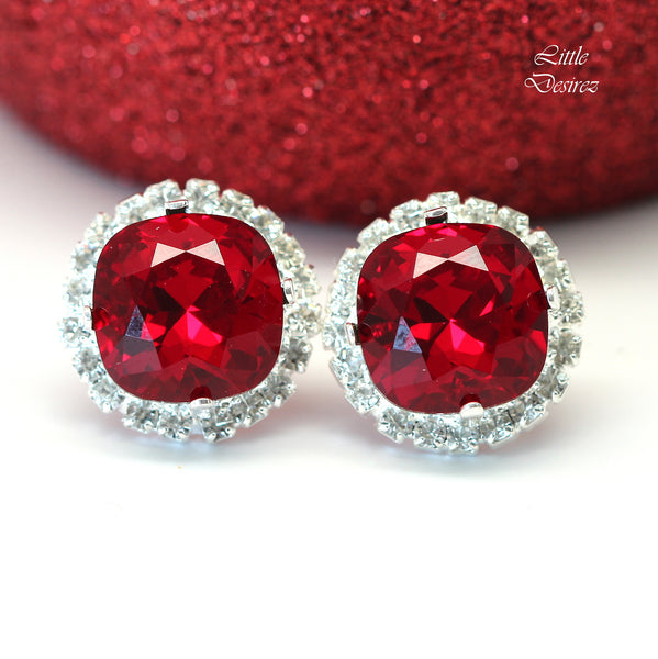 Red Earrings Stud Earrings Holiday Jewelry Crystal Earrings Bridesmaid Earrings Dark Red Earrings Deep Red Earrings Crimson Earrings SI50S