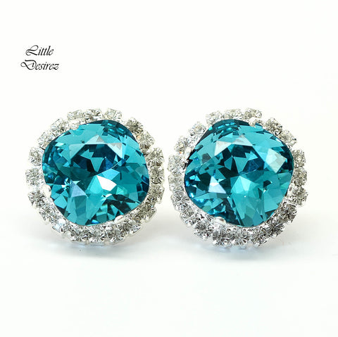 Bridal Blue Earrings Wedding Earrings IN50S