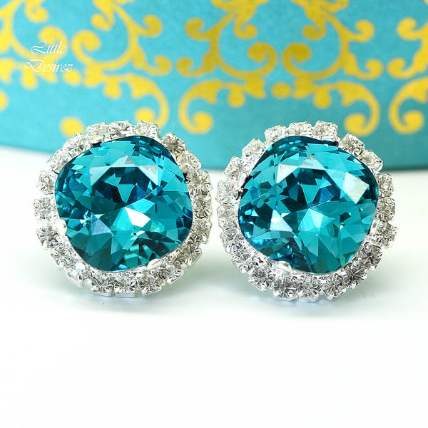 Bridal Blue Earrings Wedding Earrings IN50S