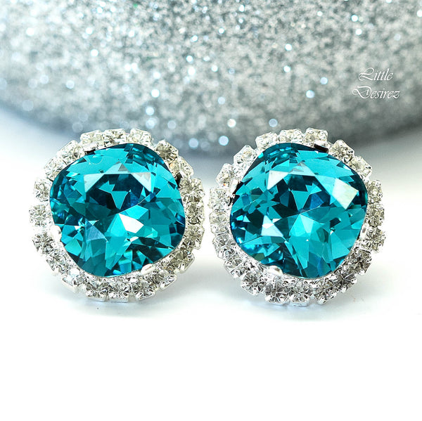 Bridal Blue Earrings Wedding Earrings IN50S