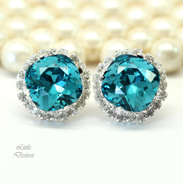 Bridal Blue Earrings Wedding Earrings IN50S