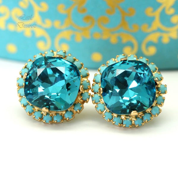 Blue Bridal Earrings Dark Blue Earrings Austrian Crystal IN50S