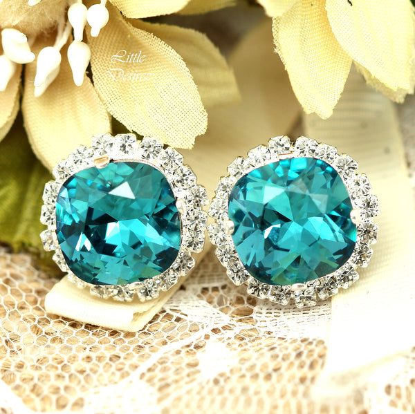 Bridal Blue Earrings Wedding Earrings IN50S