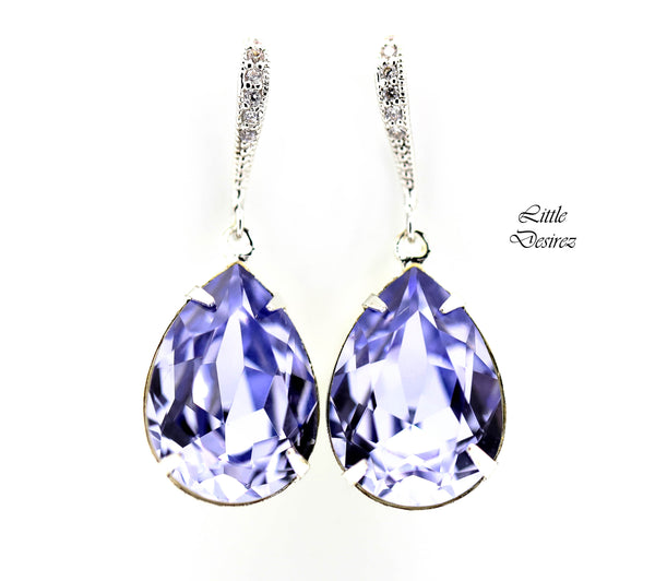 Lavender Earrings Lilac Earrings Light Purple Earrings Bridal Earrings  Crystal Bridesmaid Earrings Pastel Purple Earrings PL31H