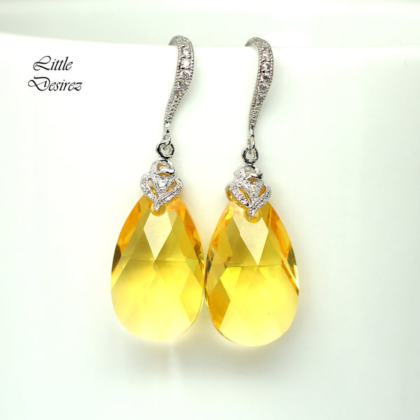 Yellow Jewelry Set Earrings Necklace Set Bridesmaid Gift Lemon Zest Canary Yellow Sunshine Yellow Bridal Jewelry Wedding Jewelry Set LT32JS