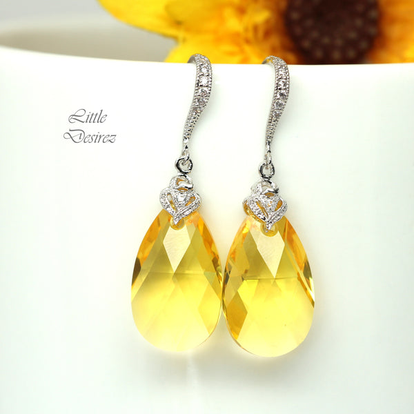 Yellow Jewelry Set Earrings Necklace Set Bridesmaid Gift Lemon Zest Canary Yellow Sunshine Yellow Bridal Jewelry Wedding Jewelry Set LT32JS