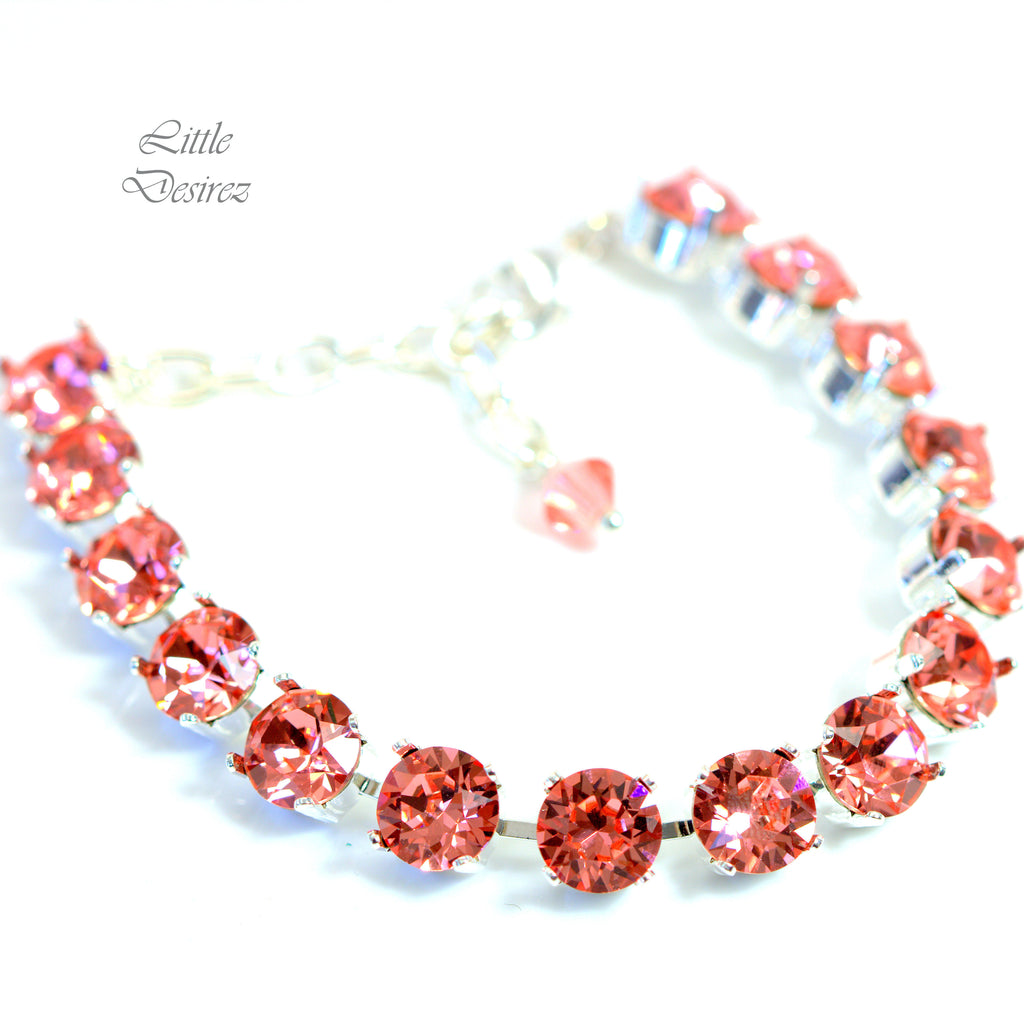 Coral Bracelet Crystal Bracelet Bridal Bracelet Coral Jewelry More Colors CO35BR