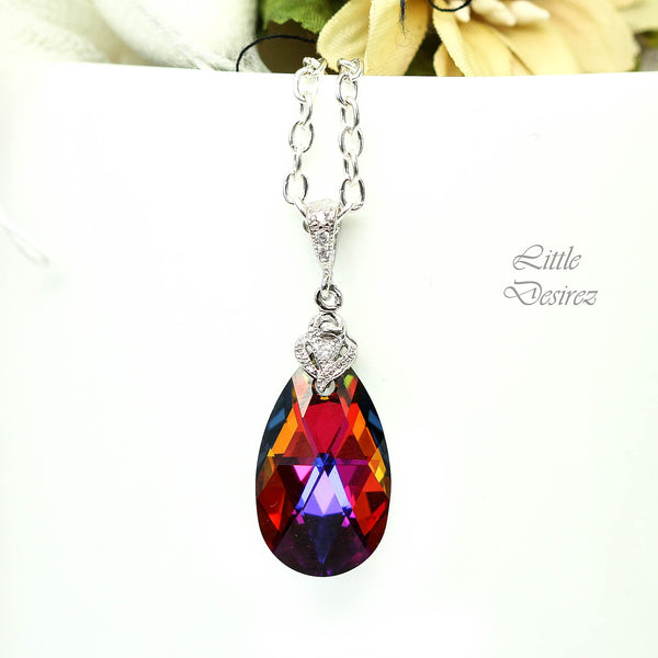 Earrings Volcano Crystal Bridal Earrings Cubic Zirconia Statement Earrings Bridesmaids Gifts Cobalt Purple Orange VO32P