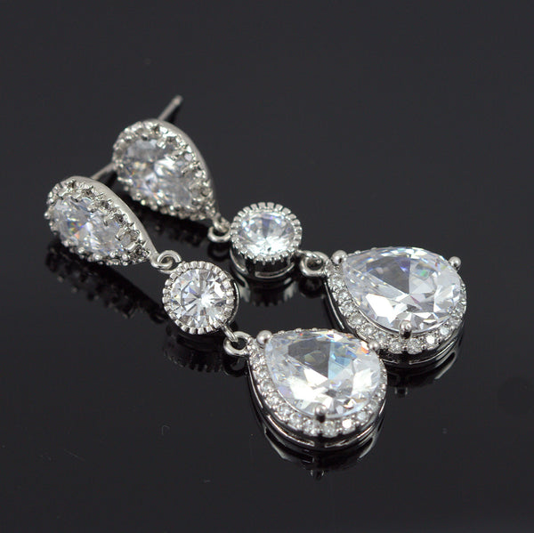 Cubic Zirconia Chandelier Earrings LILA