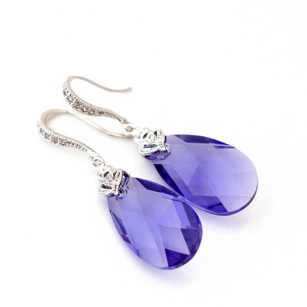 Purple Teardrop Earrings TZ32H