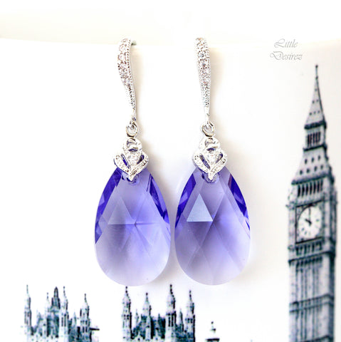 Purple Teardrop Earrings TZ32H