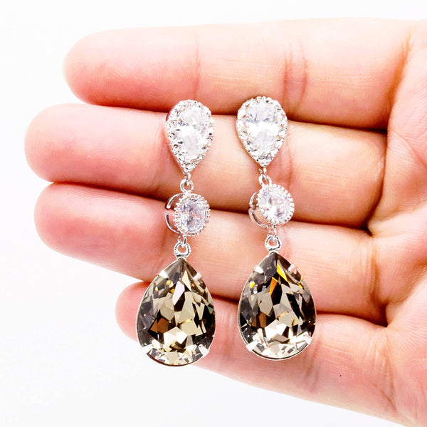 Brown Earrings Gift for Her Bridesmaid Earrings  Earrings Sterling Silver Nude Earrings Taupe Jewelry Beige Earrings GB31PC
