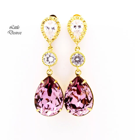 Blush Pink Earrings Gold Earrings Bridesmaid Earrings BP31PC