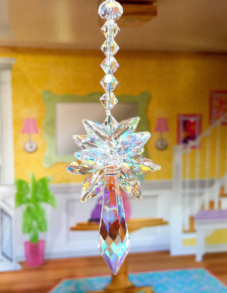 Suncatcher Crystal Aurora Borealis Clear AB Rainbow Suncatcher Decorative Glass Ornament Crystal Accent Holiday Decor Window Decor