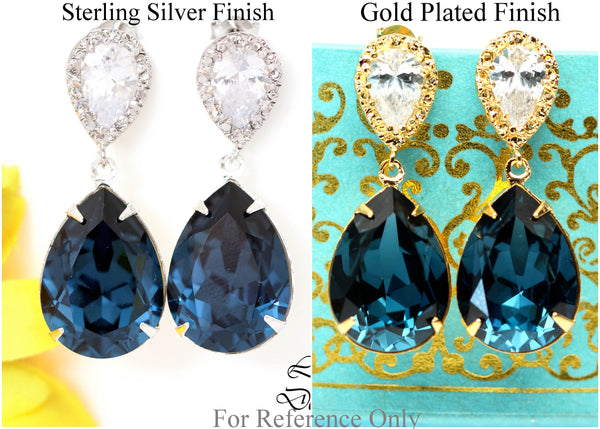 Blue Bridal Earrings Wedding Earrings Something Blue CZ Earrings Blue Wedding Jewelry Dangle Earrings Bridesmaid Gift AQ31P