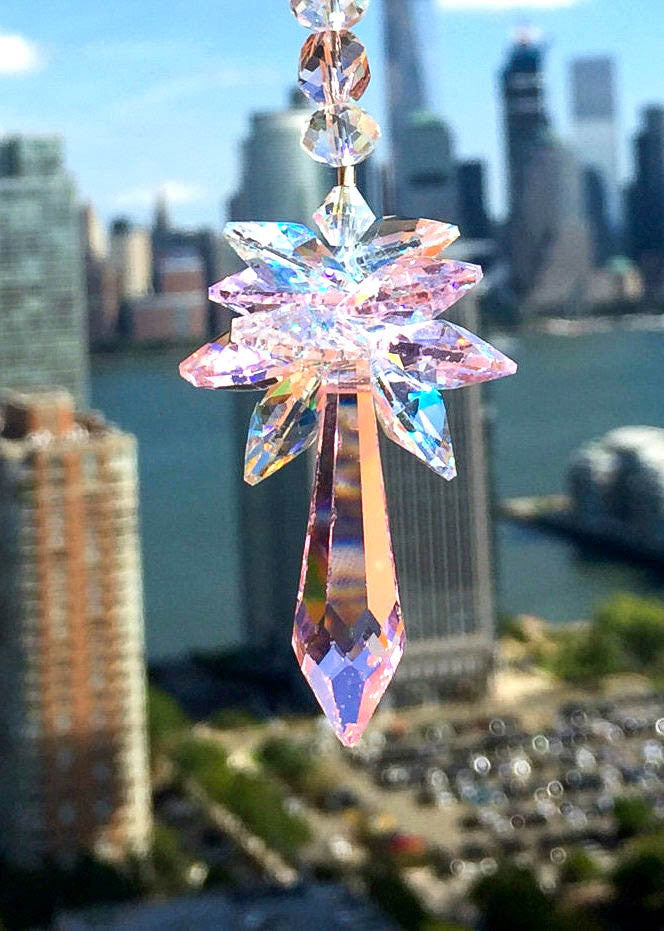 Pink and Silver Suncatcher Clear AB Suncatcher Crystal Aurora Borealis –  Little Desirez Jewelry