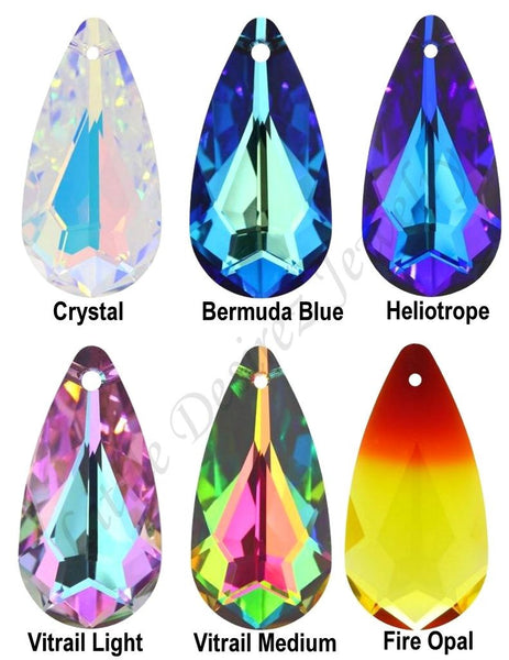 Crystal Earrings Fire Opal Crystal Statement Earrings Sterling Silver Teardrop Bridal Earrings Bridesmaid Earrings FO33H