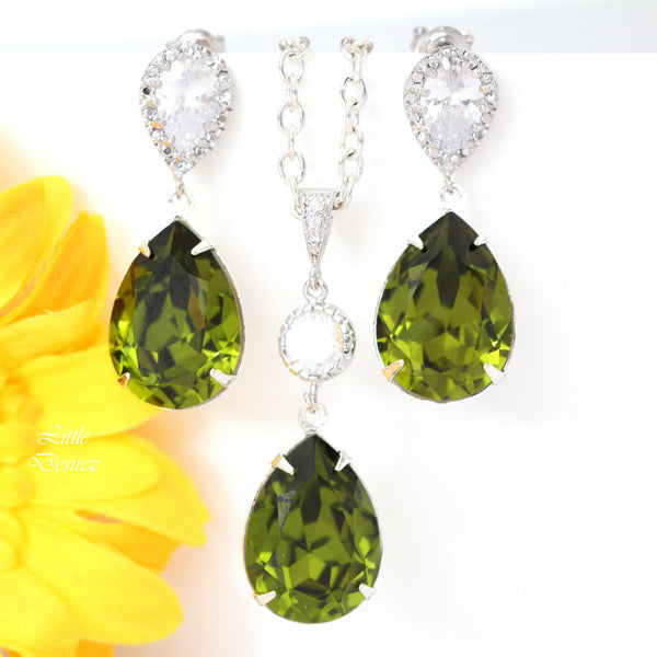 Crystal Earrings and Necklace Jewelry Set OG31JS