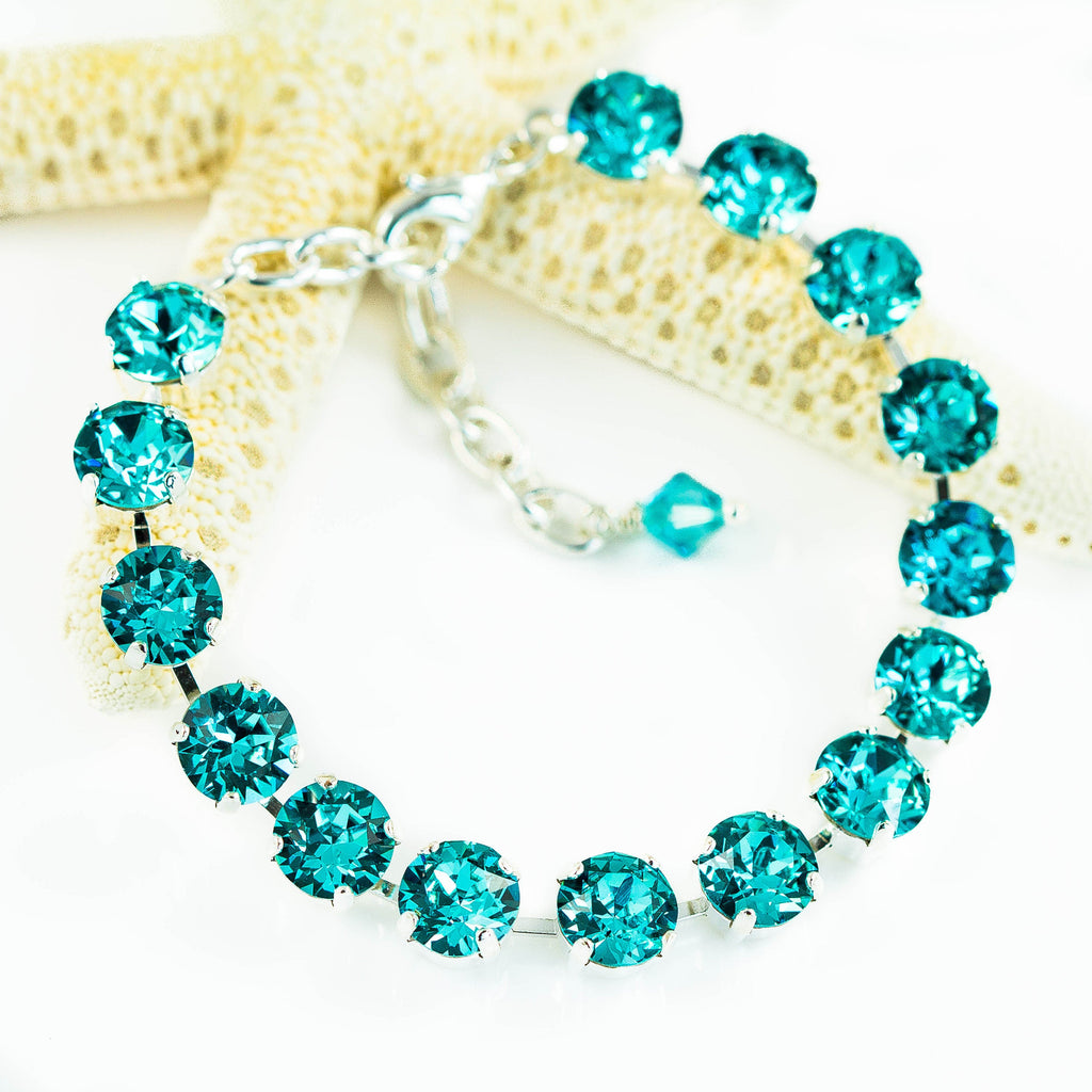 Blue Bridal Bracelet Turquoise Bracelet Crystal Bracelet Wedding Jewelry Gift Bridesmaid Bracelet Tennis Bracelet TQ35BR