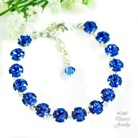 Blue Bracelet Sapphire Bridal Bracelet Bridal Blue Bracelet Custom Bridal Bracelet Bridesmaids Gift SP35BR